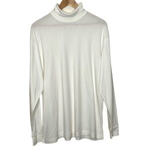 Brooks Brothers Men's Turtleneck Long Sleeve Shirt Ivory Size Large old money